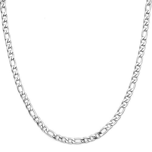 Classy Men 5.5mm Silver Figaro Chain Necklace