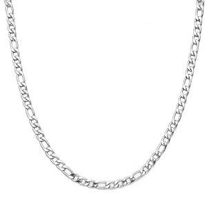 4mm Silver Figaro Chain Necklace For Men | Classy Men Collection