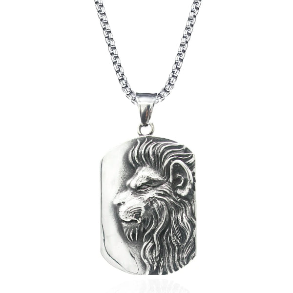 Silver Lion Pendant Necklace for Men | Classy Men Collection