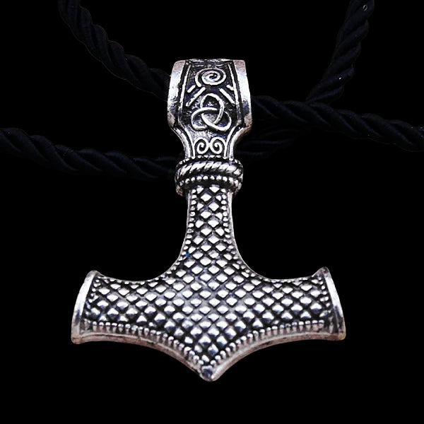 Classy Men Thor's Hammer Pendant Leather Necklace