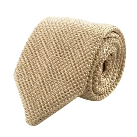 Classy Men Knitted Tie Beige - Classy Men Collection