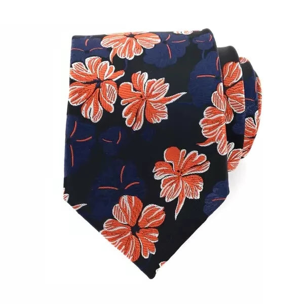 Cravatta di seta floreale tropicale di classe da uomo