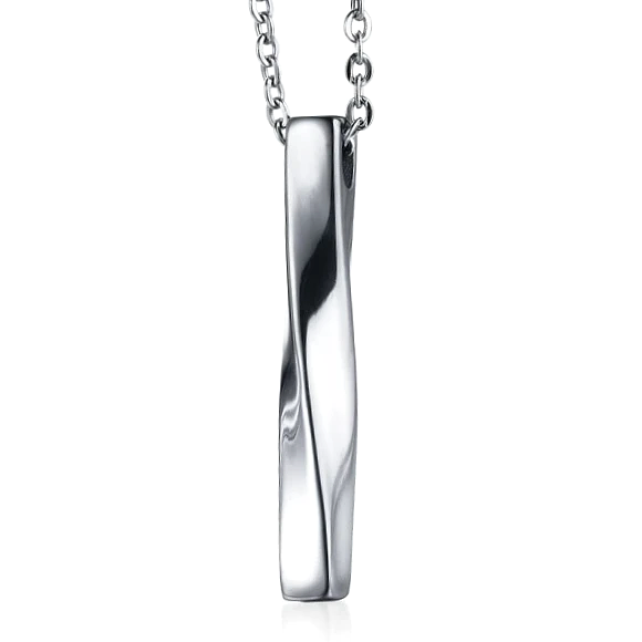 Twisted bar pendant necklace for men