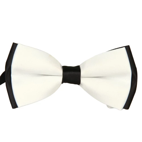 Classy Men White & Black Formal Bow Tie