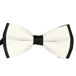 Papillon formale da uomo bianco e nero di classe