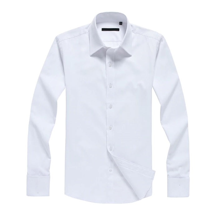 pocketless dress shirts Men's Long Sleeve Specialized Pocketless Polyester Work Shirt