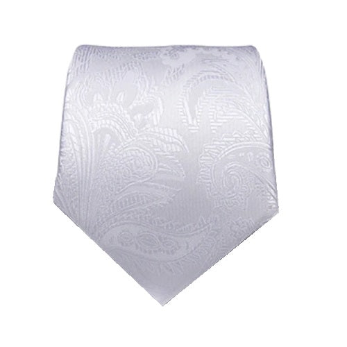 Classy Men White Floral Silk Tie